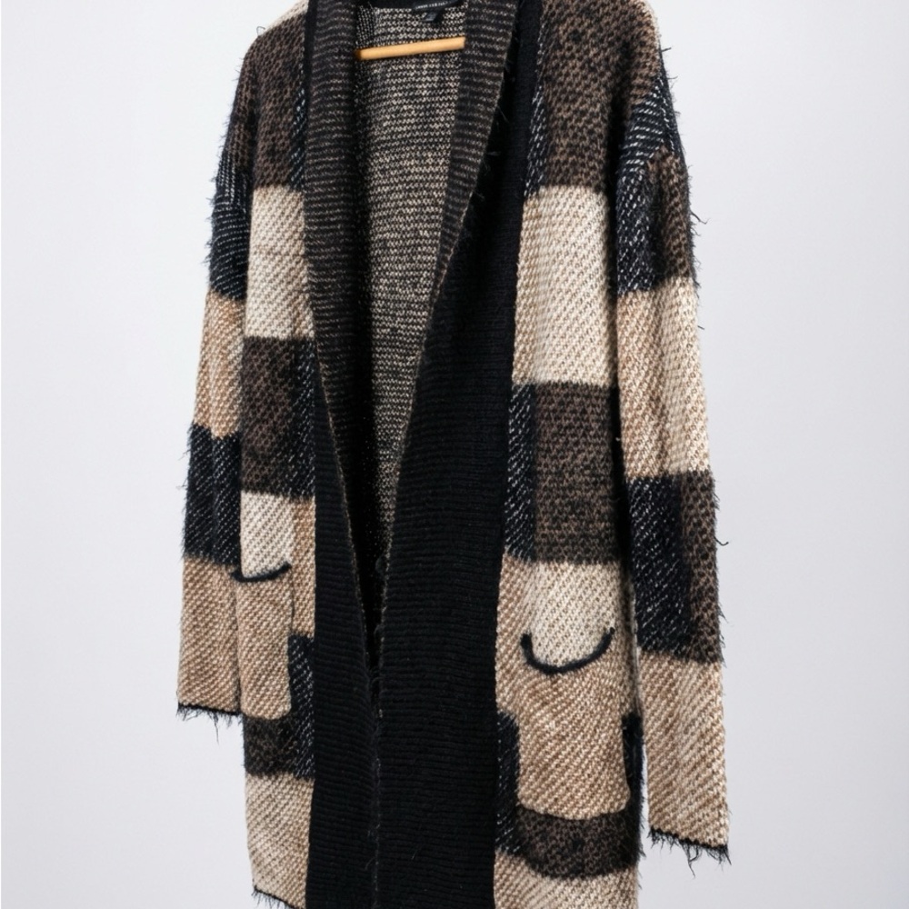 Chic Plaid Open Front Cardigan
